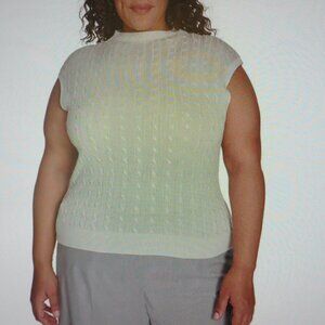 Calvin Klein Plus Size Cable Knit Cap Sleeve Sweater